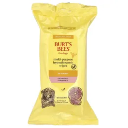 Burt's Bees, универсальные гипоаллергенные салфетки с медом, для собак, грейпфрут, 100 шт.