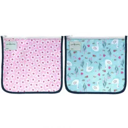 Green Sprouts, Многоразовые изолированные пакеты для сэндвичей, от 6 месяцев, Aqua Swan, 2 шт.