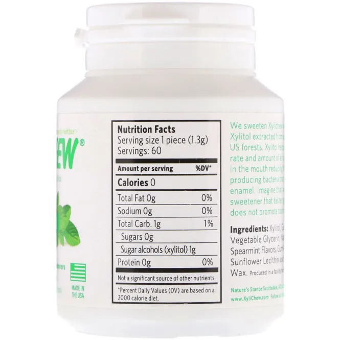 Xylichew, Spearmint, 60 Pieces, 2.75 oz (78 g)