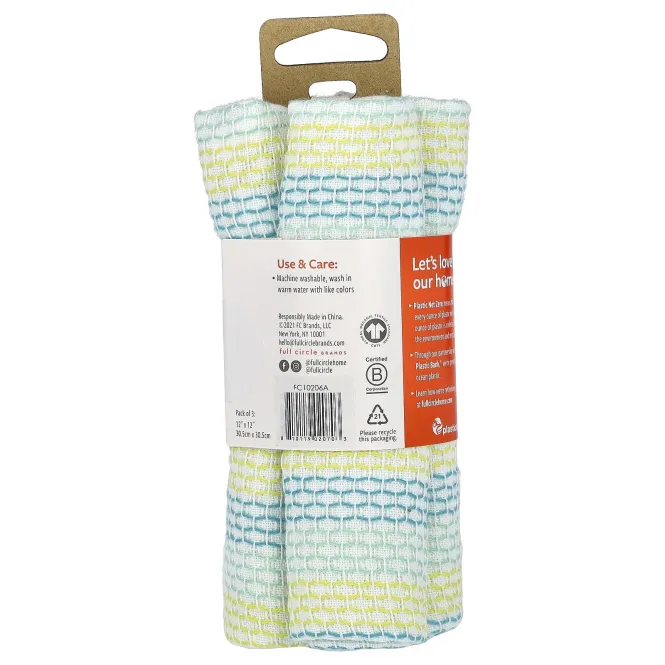 Full Circle, Салфетки для чистки посуды, 3 шт.