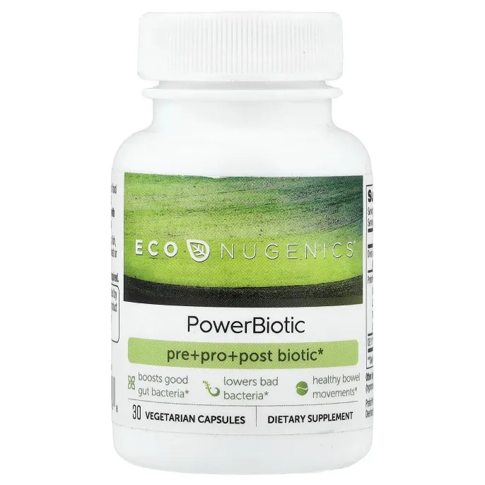 Econugenics, PowerBiotic, 30 вегетарианских капсул
