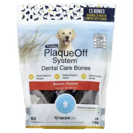 ProDen, PlaqueOff System™, Dental Care Bones, для средних и крупных собак, со вкусом бекона, 13 костей, 482 г (17 унций)