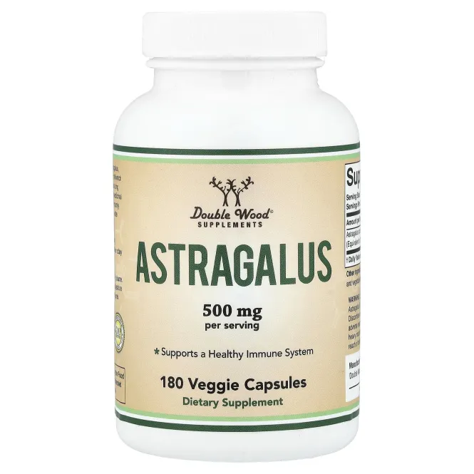 Double Wood Supplements, астрагал, 180 растительных капсул (250 мг в 1 капсуле)