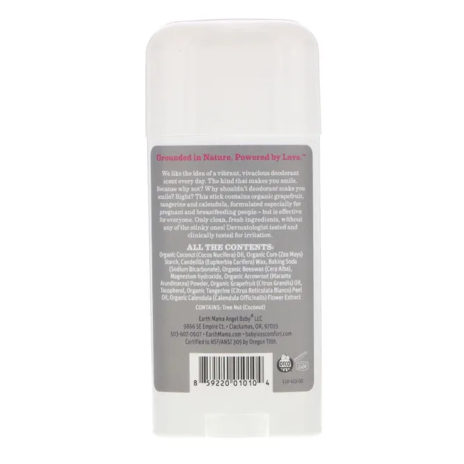 Earth Mama, Дезодорант, яркий цитрус, 3 унц. (85 г)