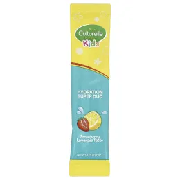 Culturelle, Kids, пробиотики и электролиты, Hydration Super Duo, для детей от 3 лет, со вкусом клубничного лимонада, 30 пакетиков по 1,7 г (0,06 унции)