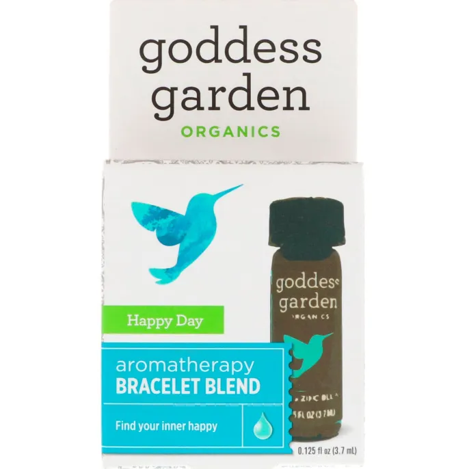 Goddess Garden, Органический продукт, Счастливый день, Купаж для ароматерапевтического браслета, 0,125 ж. унц.(3,7 мл)