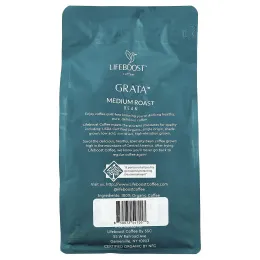 Lifeboost, Кофе Grata ™, в зернах, средней обжарки, 340 г (12 унций)