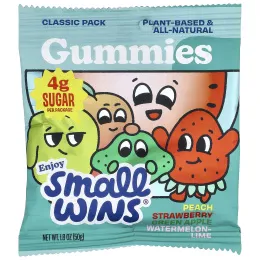 Enjoy Small Wins, Gummies, классический набор, персик, клубника, зеленое яблоко, арбуз и лайм, 50 г (1,8 унции)