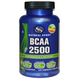Natural Sport, Аминокислоты с разветвленной цепью 2500, 120 вегетарианских капсул