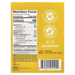 Kiss My Keto, кетогенные жевательные мишки, с фруктовым вкусом, 12 пакетиков по 23 г (0,79 унции)