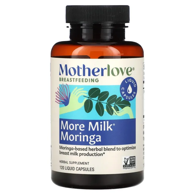 Motherlove, Breastfeeding, More Milk Moringa, 120 жидких капсул