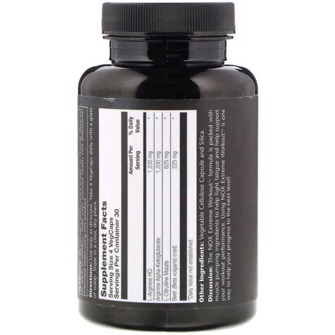 Natural Sport, NOX Extreme Workout, 120 капсул с оболочкой из ингредиентов растительного происхождения