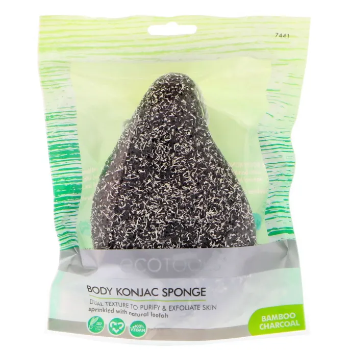 EcoTools, Body Konjac Sponge, бамбуковый уголь, 1 спонж
