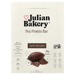 Julian Bakery, батончик с гороховым протеином, темный шоколад, 12 шт. по 60 г (2,1 унции)