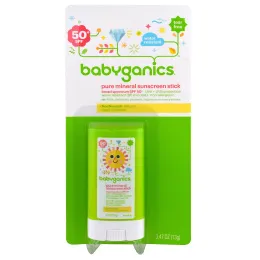 BabyGanics, Солнцезащитные минеральные стики, SPF 50+, 0,47 унц. (13 г)