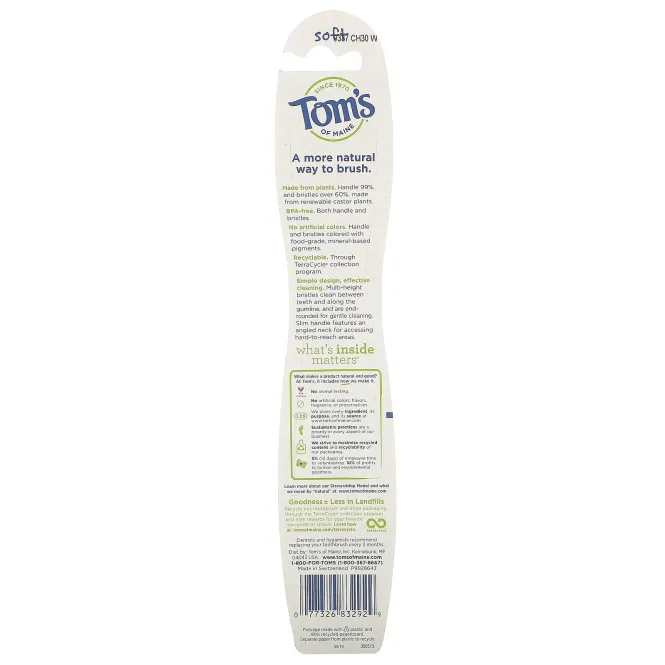 Tom's Of Maine, Naturally Clean зубная щетка Мягкая 1 шт