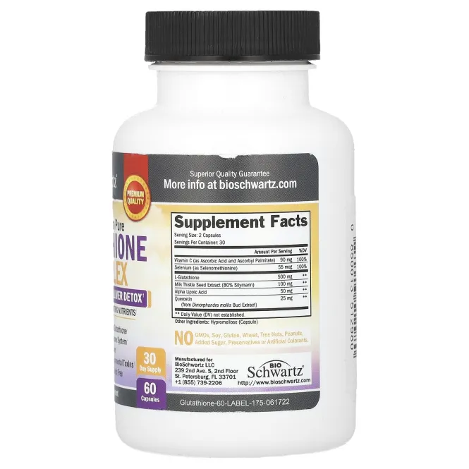 BioSchwartz, Premium Ultra Pure, комплекс с глутатионом, 60 капсул