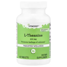 Vitacost, L-теанин с кальцием и фосфором, 60 таблеток