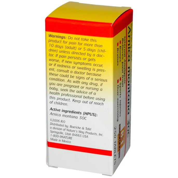 Boericke & Tafel, Арника горная 30C, 250 таблеток