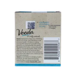 Veeda, 100% Natural Cotton Tampon with Plastic Applicator, Lite, 16 Tampons