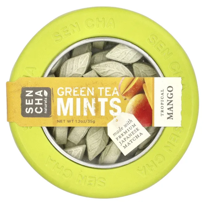 Sencha Naturals, Мятные леденцы с зеленым чаем, тропический манго, 1,2 унции (35 г)