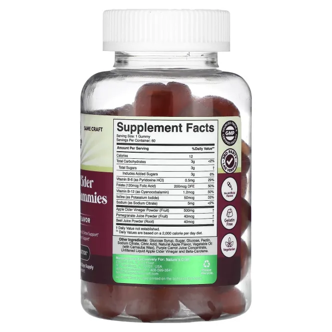 Nature's Craft, жевательные таблетки с яблочным уксусом, 60 шт.