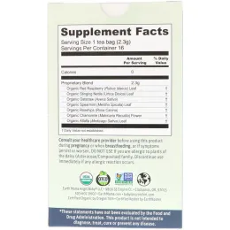 Earth Mama, 100% органический чай для беременных на позднем сроке, со вкусом травяной мяты, 16 чайных пакетов, 1,3 унции (37 г)