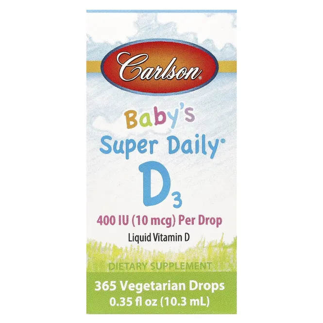 Carlson Labs, Витамин D3 для детей Super Daily , 400 МЕ, 0,35 жидкой унции (10,3 мл)