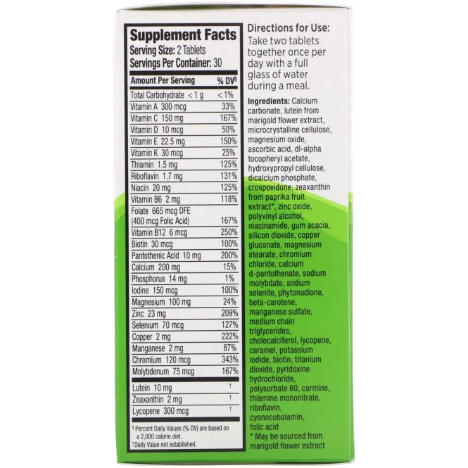 Bausch & Lomb, Глаза + мультивитамин, 60 таблеток