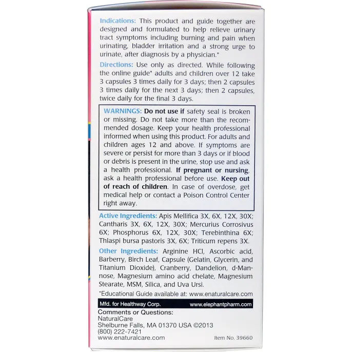 NaturalCare, U.T.I.-Care, не только клюква, 60 капсул