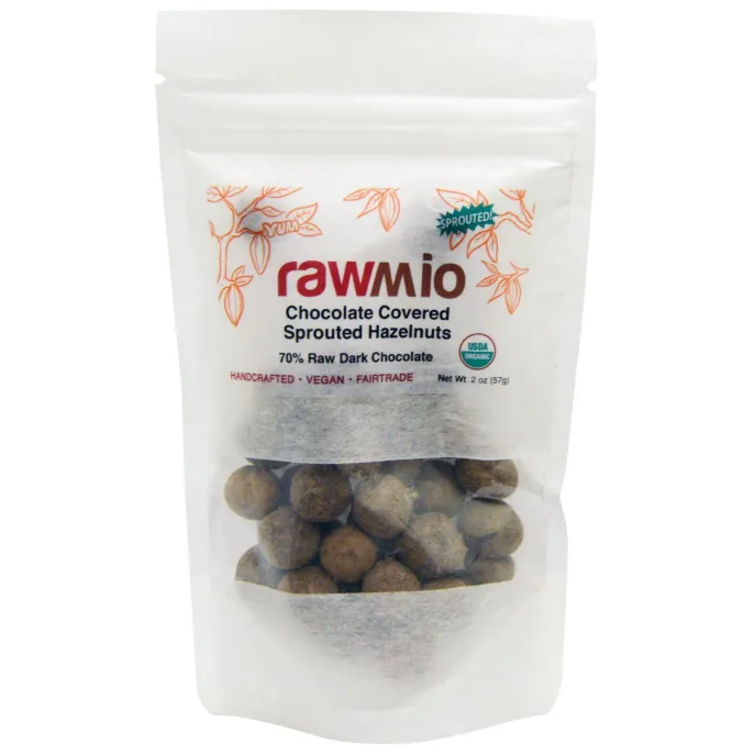 Rawmio, Пророщенный фундук в шоколаде, 2 унции (57 г)