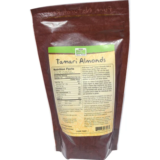 Now Foods, Настоящая пища, миндаль-тамари, 7 унций (198 г)