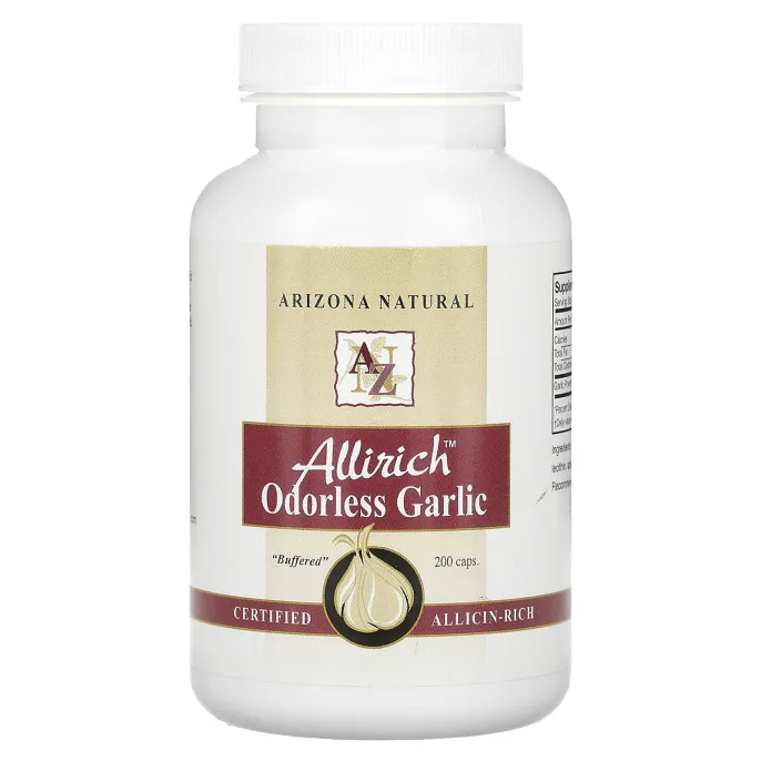 Arizona Natural, Чеснок без запаха Олрич, 250 капсул