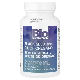 Bio Nutrition, черный тмин и масло орегано, 90 капсул