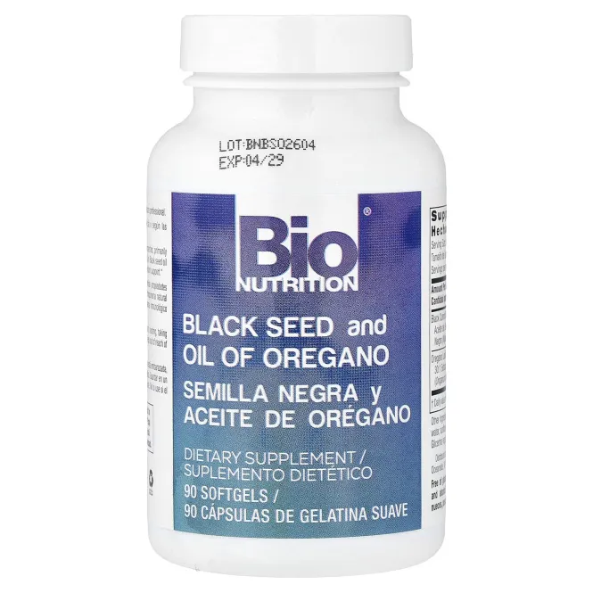 Bio Nutrition, черный тмин и масло орегано, 90 капсул
