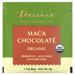 Teeccino, Органический жареный травяной чай, шоколад с мака, без кофеина, 25 чайных пакетиков, 150 г (5,3 унции)