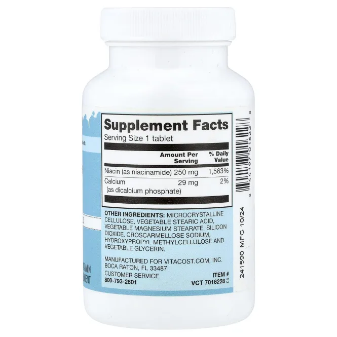 Vitacost, Niacin, 500 mg, 100 Capsules