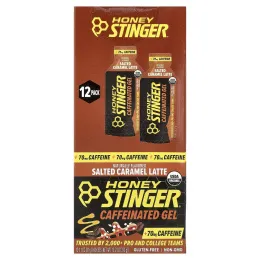 Honey Stinger, гель с кофеином, латте с соленой карамелью, 12 пакетиков по 31 г (1,1 унции)