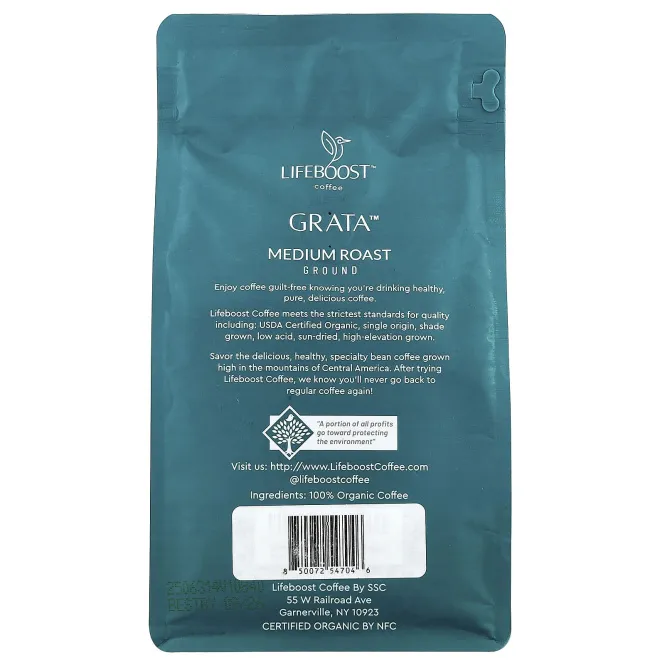 Lifeboost, Кофе Grata ™, молотый, средней обжарки, 340 г (12 унций)