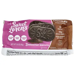 Sweet Loren's, печенье для завтрака, шоколад, 5 упаковок по 45 г (1,6 унции)