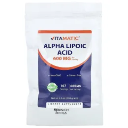 Vitamatic, альфа-липоевая кислота, 100 г (3,5 унции)