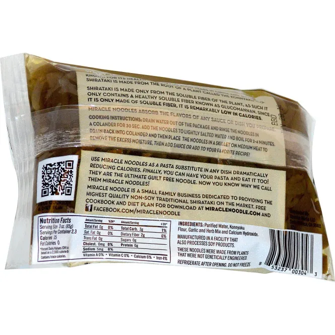 Miracle Noodle, Чеснок и травы, паста Ширатаки, 7 унций (198 г)