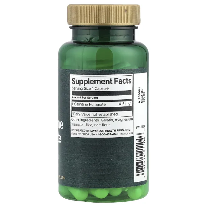 Swanson, L-карнитин фумарат, 415 мг, 60 капсул