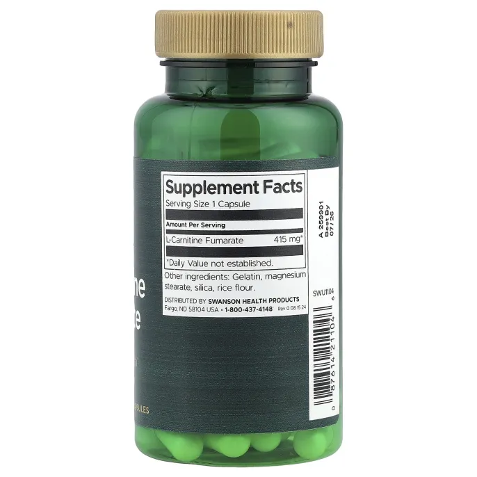 Swanson, L-карнитин фумарат, 415 мг, 60 капсул