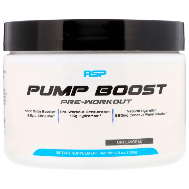 RSP Nutrition, Pump Boost Pre-Workout, Unflavored, 4.8 oz (138 g)