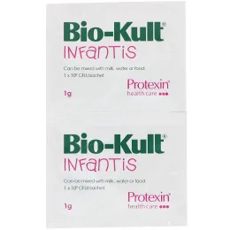 Bio-Kult, Infantis, продвинутая формула с различными штаммами пробиотиков для новорожденных с Омега-3 и витамином D3, 16 пакетиков-саше, 1 г каждый