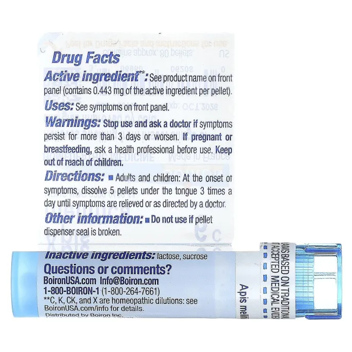 Boiron, Single Remedies, Пчела медоносная, 6C, прибл. 80 гранул