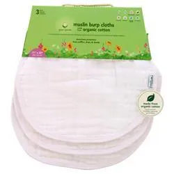 Green Sprouts, Муслиновые салфетки для отрыжки Белый набор 3 упаковки