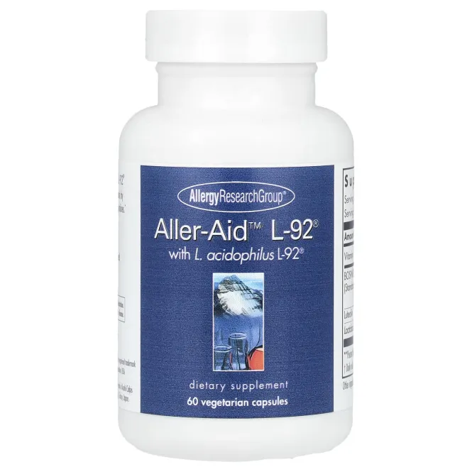 Allergy Research Group, Aller-Aid L-92 с L. Acidophilus L-92, 60 вегетарианских капсул