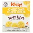 Whisps, Cheddar Cheese Crisps, Snack Packs, 6 Pouches, 0.63 oz (18 g) Each